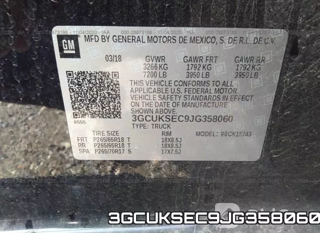 3GCUKSEC9JG358060 фото 10