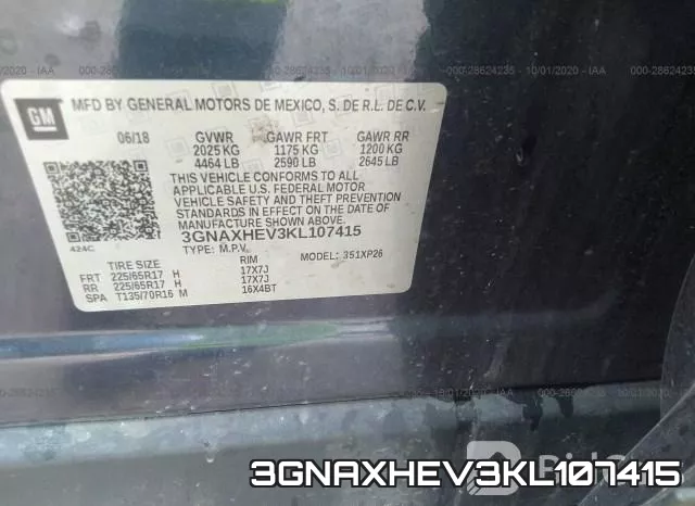 3GNAXHEV3KL107415 фото 10