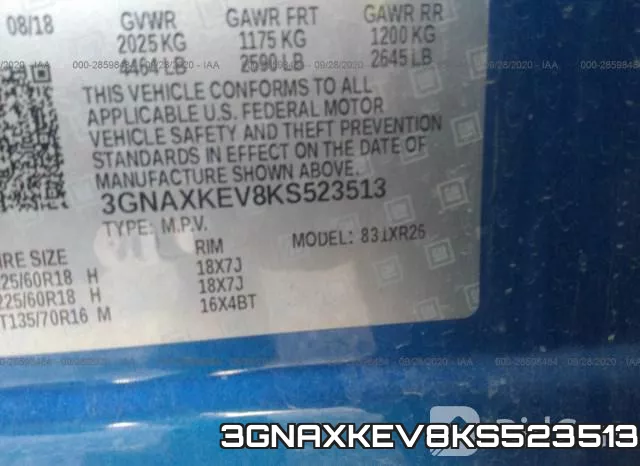 3GNAXKEV8KS523513 фото 10