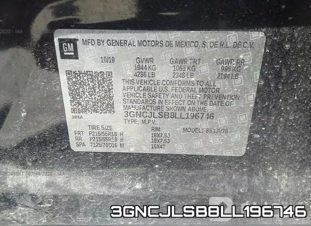 3GNCJLSB8LL196746 фото 10