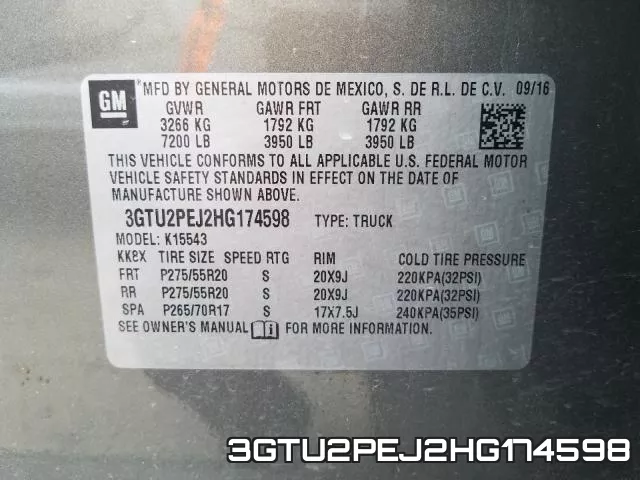 3GTU2PEJ2HG174598 фото 2