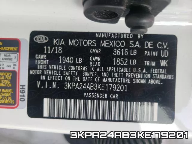 3KPA24AB3KE179201 фото 2