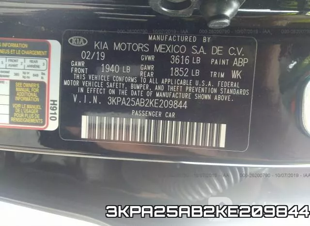 3KPA25AB2KE209844 фото 10