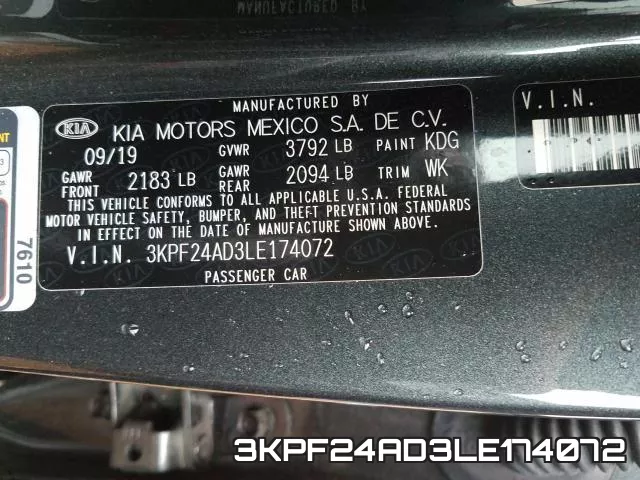 3KPF24AD3LE174072 фото 2
