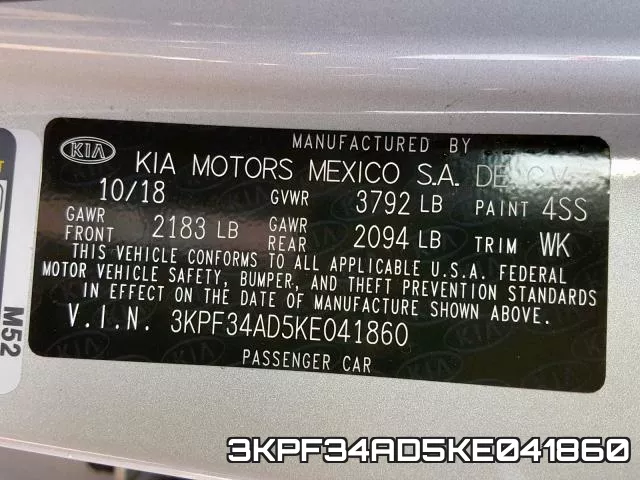 3KPF34AD5KE041860 фото 2