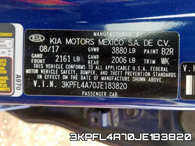 3KPFL4A70JE183820 фото 2