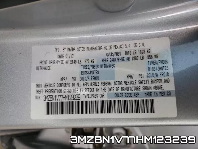 3MZBN1V77HM123239 фото 2