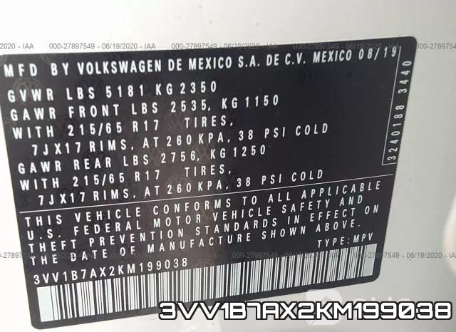 3VV1B7AX2KM199038 фото 10