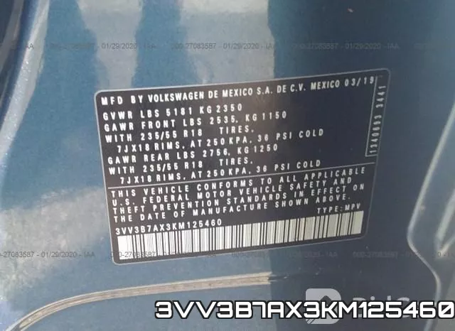 3VV3B7AX3KM125460 фото 10