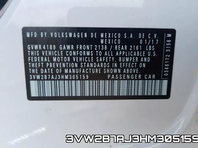 3VW2B7AJ3HM305159 фото 2