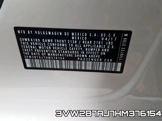 3VW2B7AJ7HM376154 фото 2