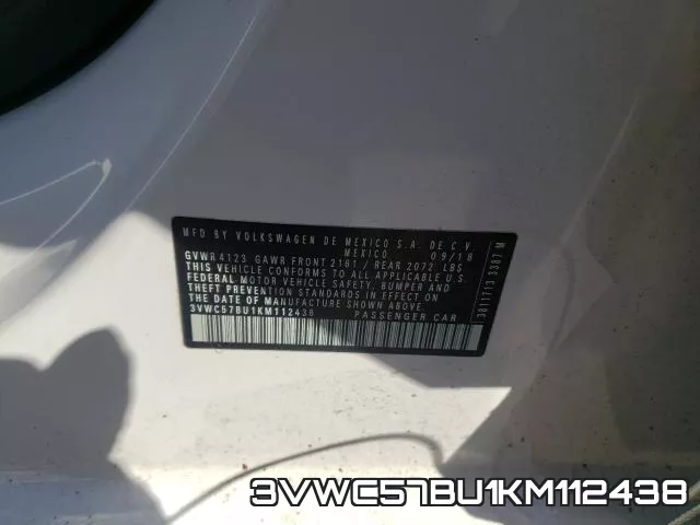 3VWC57BU1KM112438 фото 2
