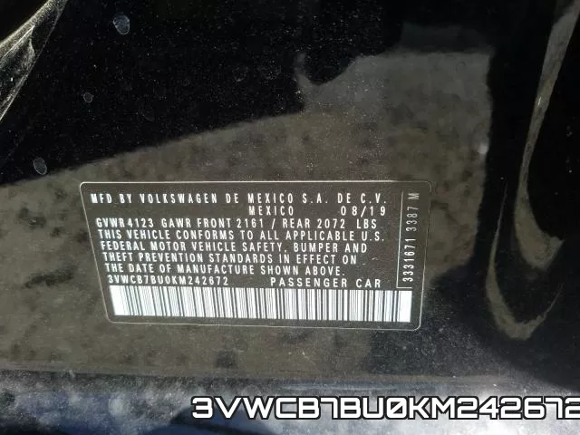 3VWCB7BU0KM242672 фото 2