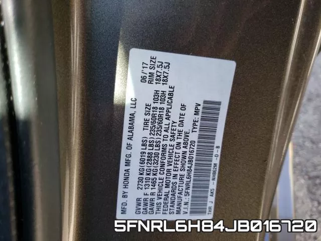 5FNRL6H84JB016720 фото 2