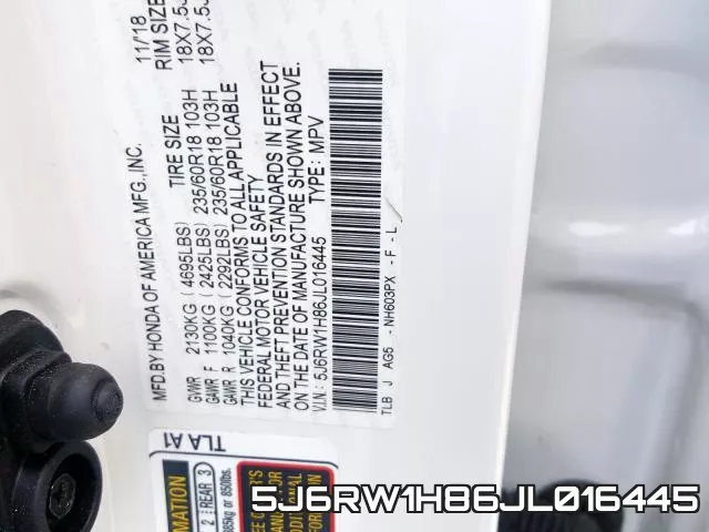 5J6RW1H86JL016445 фото 2