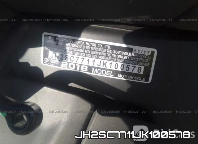 JH2SC7711JK100578 фото 2
