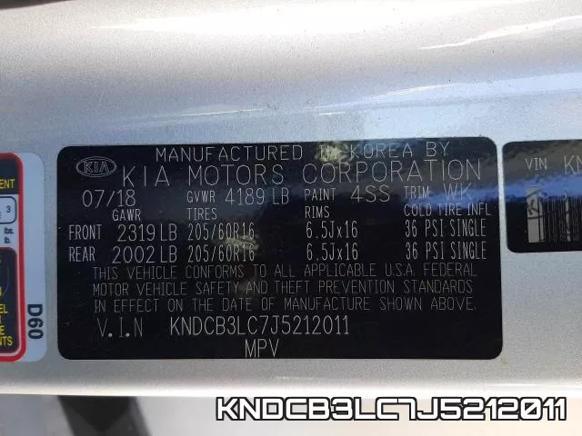 KNDCB3LC7J5212011 фото 2
