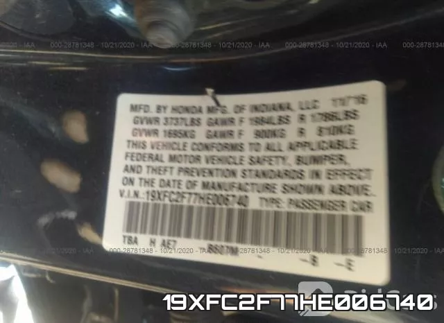 19XFC2F77HE006740 фото 10