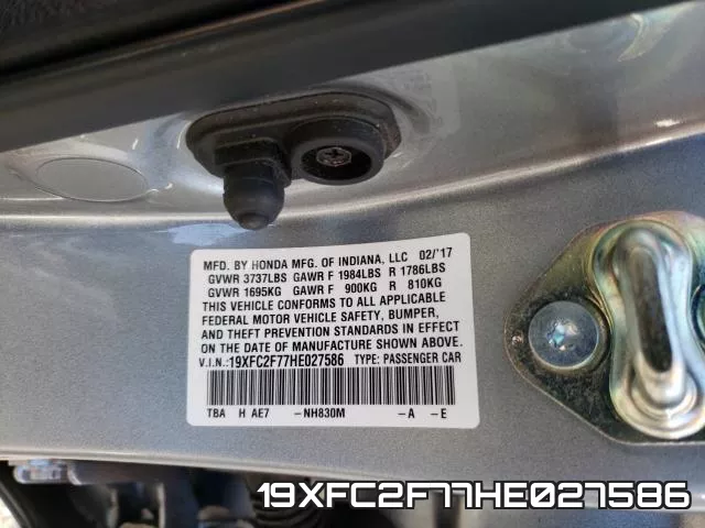 19XFC2F77HE027586 фото 2