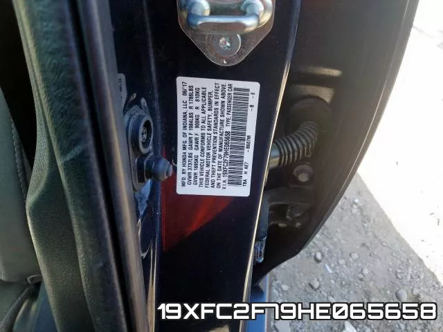 19XFC2F79HE065658 фото 2