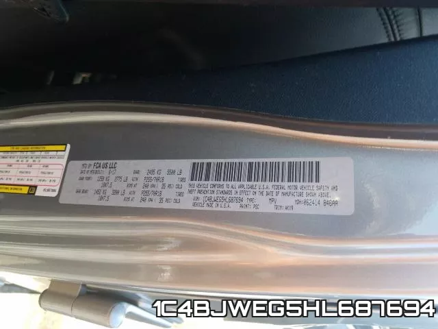 1C4BJWEG5HL687694 фото 2
