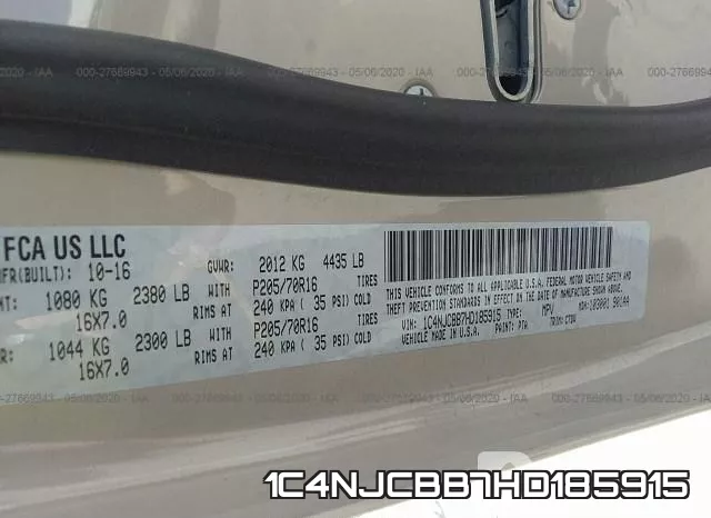 1C4NJCBB7HD185915 фото 10