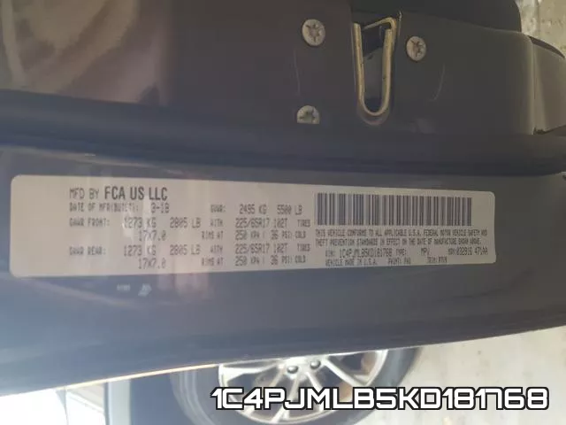1C4PJMLB5KD181768 фото 2
