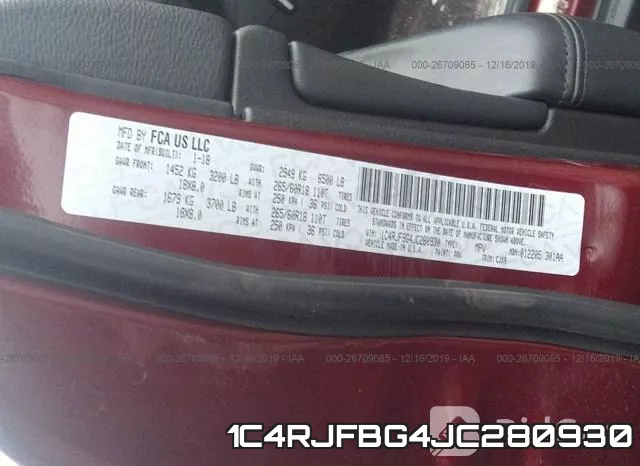 1C4RJFBG4JC280930 фото 10
