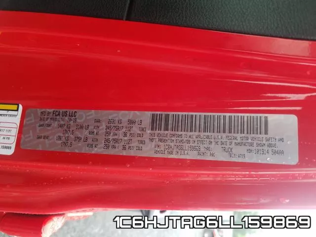 1C6HJTAG6LL159869 фото 2