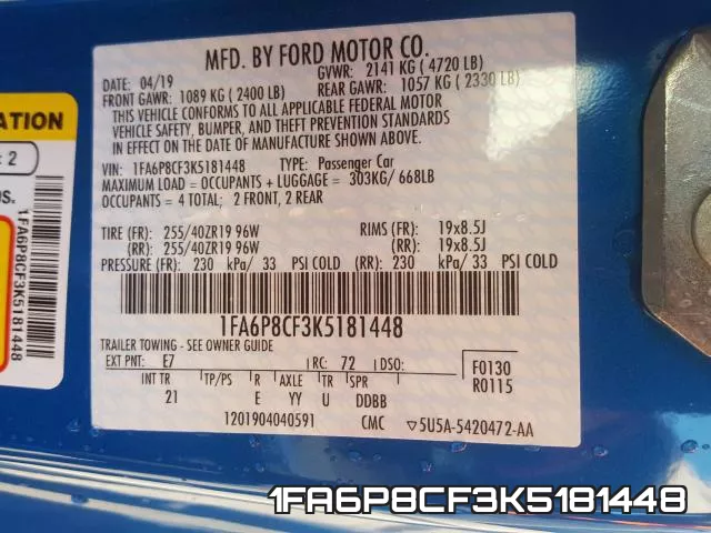 1FA6P8CF3K5181448 фото 2