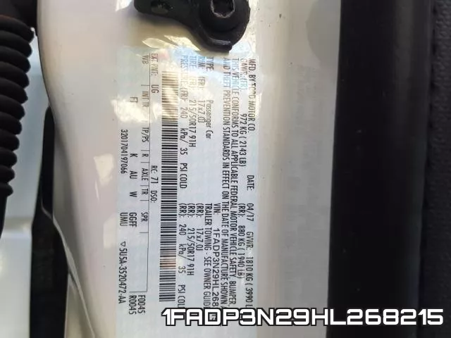 1FADP3N29HL268215 фото 2