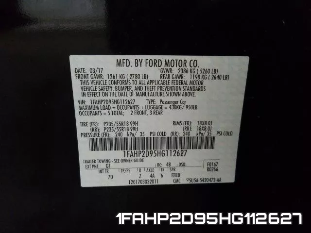 1FAHP2D95HG112627 фото 2