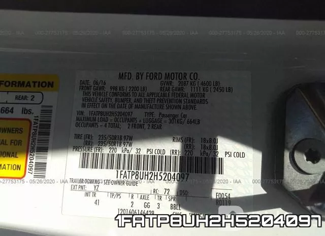 1FATP8UH2H5204097 фото 10