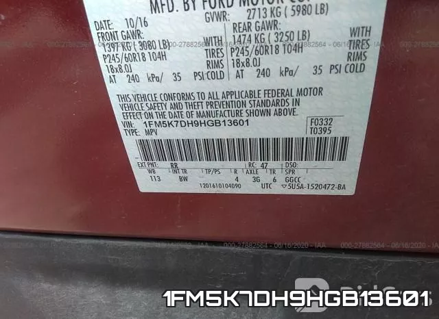 1FM5K7DH9HGB13601 фото 10
