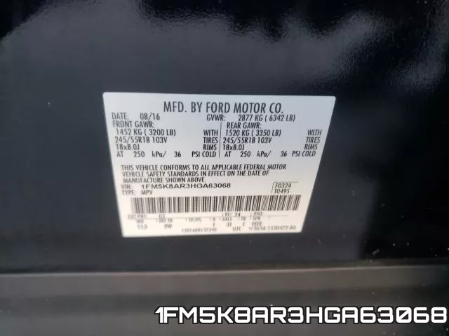 1FM5K8AR3HGA63068 фото 2