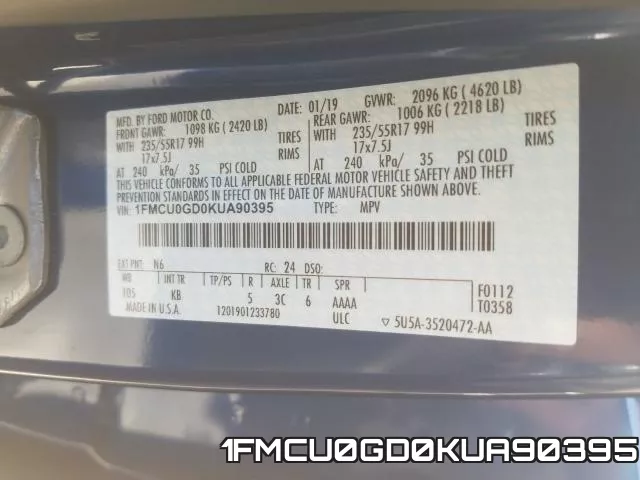 1FMCU0GD0KUA90395 фото 2