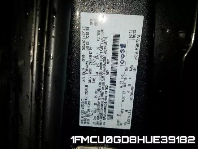 1FMCU0GD8HUE39182 фото 2