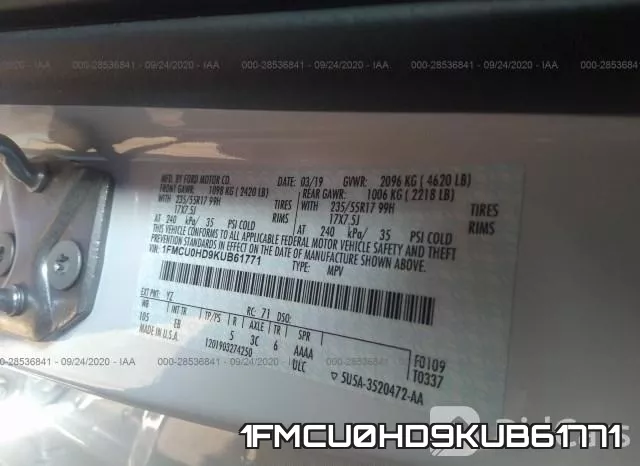 1FMCU0HD9KUB61771 фото 10