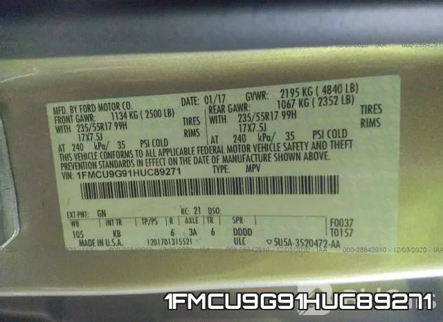 1FMCU9G91HUC89271 фото 10