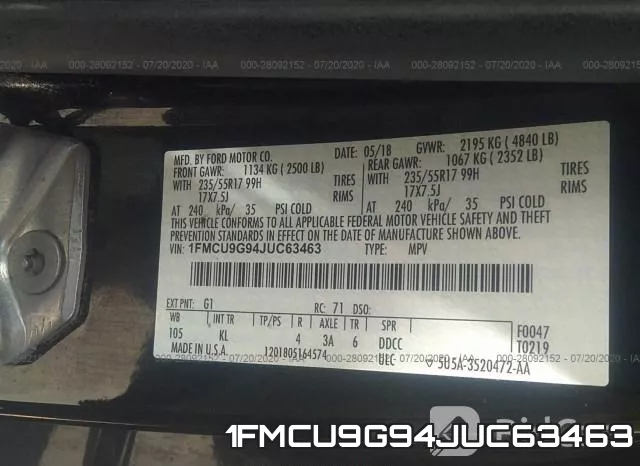 1FMCU9G94JUC63463 фото 10