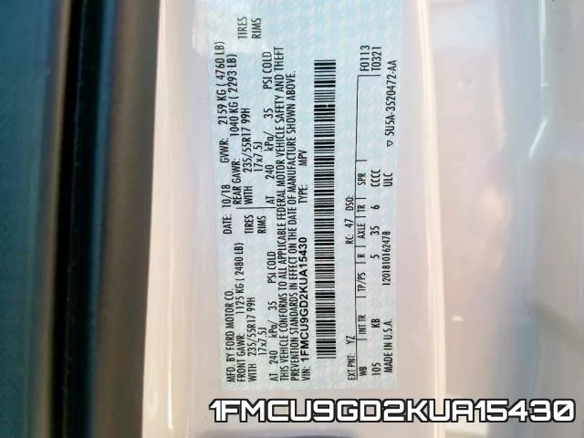 1FMCU9GD2KUA15430 фото 2