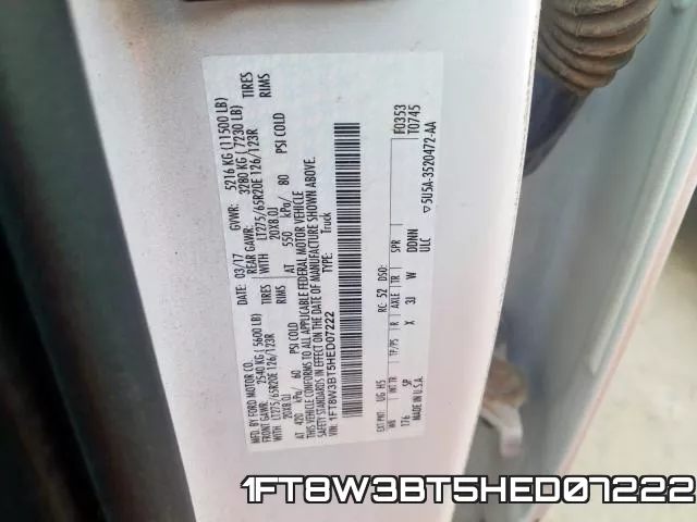 1FT8W3BT5HED07222 фото 2