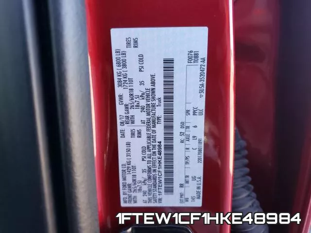 1FTEW1CF1HKE48984 фото 2
