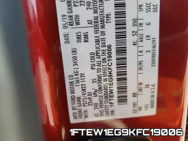 1FTEW1EG9KFC19006 фото 2