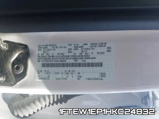 1FTEW1EP1HKC24832 фото 2