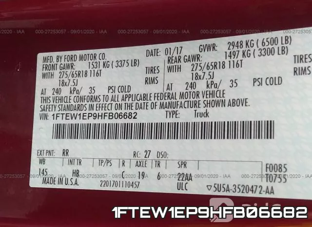1FTEW1EP9HFB06682 фото 10