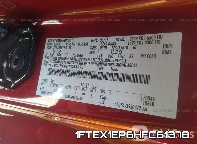 1FTEX1EP6HFC61378 фото 10