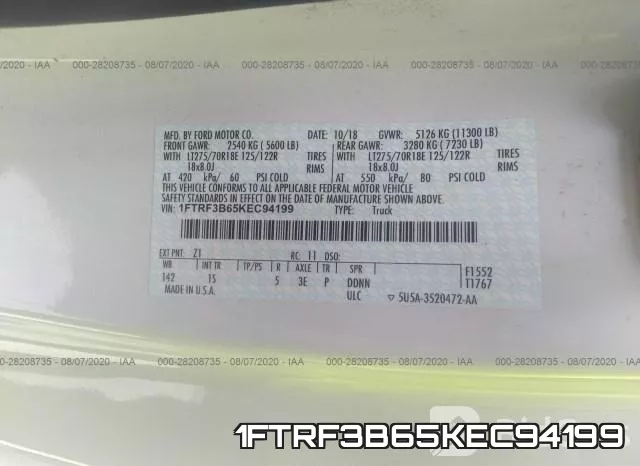 1FTRF3B65KEC94199 фото 10