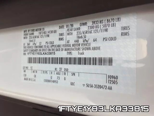 1FTYE1Y83LKA33815 фото 2