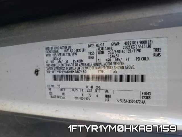 1FTYR1YM0HKA87159 фото 2